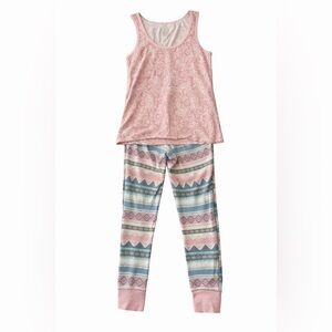 Lucky Brand Pink and Multicolor Women's Pajama Set